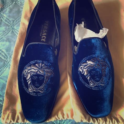 royal blue versace loafers|Versace slippers.